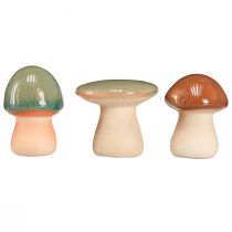 Article Décoration champignons en céramique marron vert bleu décoration en céramique Ø4/5cm 6 pcs