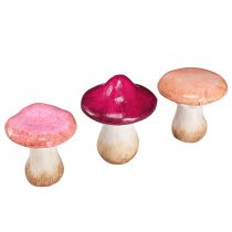 Article Décoration champignons en céramique décoration automne rose céramique Ø8/8,5/9cm 3 pcs