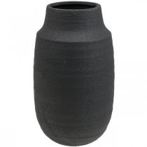 Article Vase en céramique vase à fleurs noir vases décoratifs Ø17cm H34cm