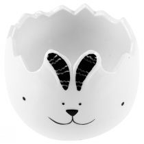 Article Oeufs de Pâques en céramique pot de fleur décoratif Pâques avec lapin de Pâques 7,5 cm 4pcs