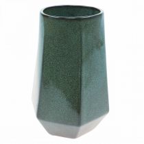 Vase Céramique Flower Vase Vert Hexagonal Ø14.5cm H21.5cm