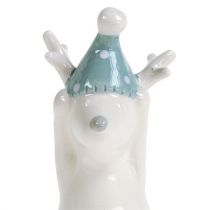 Figurine en céramique de renne 11cm, 12cm blanche 2pcs