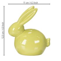 Article Figurine décorative de lapin en céramique pour une Pâques élégante, 11 × 6,5 × 12,5 cm, lot de 3