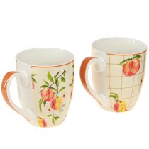 Article Tasse en céramique mug pêches décoration céramique H10,5cm 2pcs