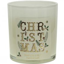 Bougie parfumée Noël Bougie parfumée dans un verre crème champagne Ø8cm
