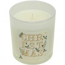 Bougie parfumée Noël Bougie parfumée dans un verre crème champagne Ø8cm