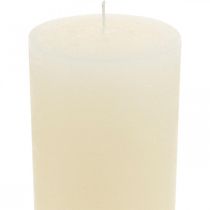 Article Bougies piliers colorées blanc crème 85×200mm 2pcs