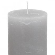 Article Bougies piliers couleur unie gris clair 85×200mm 2 pcs