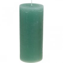 Article Bougies piliers teintées en vert jade 85×200mm 2pcs