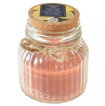 Bougie parfumée en verre liège bougie citronnelle marron H11,5cm