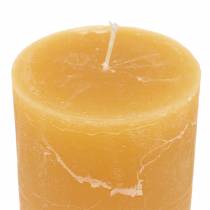 Article Bougies de couleur unie miel 50×100mm 4 pcs