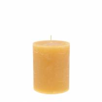 Article Bougies unies couleur miel 70×80mm 4pcs