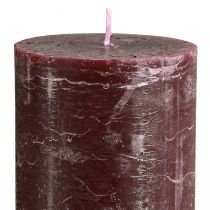 Article Bougies piliers de luxe bordeaux, lot de 2, couleur unie, 85 x 200 mm, pour une utilisation romantique et décorative
