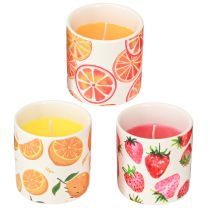 Article Bougies d&#39;extérieur en pot céramique citronnelle H7cm 3pcs