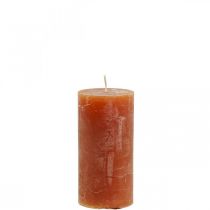 Article Bougies de couleur unie bougies piliers rouge-marron 50×100mm 4 pcs