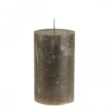 Article Bougies piliers bougies de couleur unie cuivre 70x120mm 4 pcs