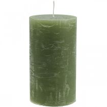 Bougies colorées vert olive Différentes tailles