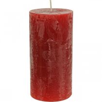 Bougies colorées Rouge Rustique auto-extinguible 70×140mm 4pcs