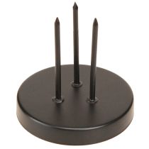 Article Bougeoir couronne de l'Avent en métal noir mat Ø8cm, lot de 4