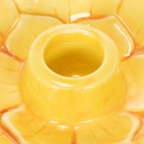 Article Bougeoirs coniques en céramique, forme de fleur décorative pour une décoration de table élégante, 11 cm, lot de 2