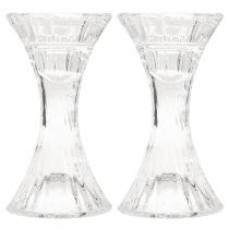 Article Bougeoir rond en verre bougeoir Ø7cm H13cm 2pcs