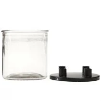 Article Bougeoir verre Bougeoir tige décoration verre H11cm Ø10cm
