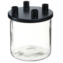 Article Bougeoir verre Bougeoir tige décoration verre H11cm Ø10cm