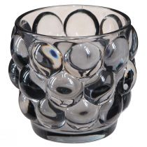 Article Bougeoir verre photophore gris Ø7cm H7cm 6 pcs