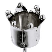 Article Bougeoir couronne argent Ø3cm H12,5cm 4 pcs