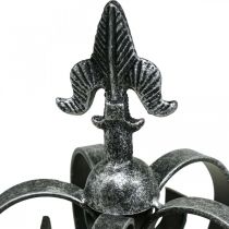 Article Déco couronne aspect argent vieilli métal Ø12cm H20cm