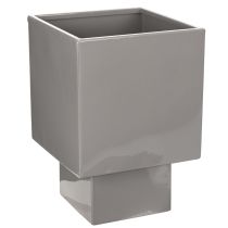 Article Pot de fleurs cubique gris avec socle pour une décoration moderne, 22 cm