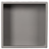Article Pot de fleurs cubique gris avec socle pour une décoration moderne, 22 cm