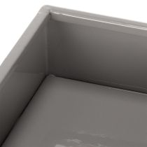 Article Pot de fleurs cubique gris avec socle pour une décoration moderne, 22 cm