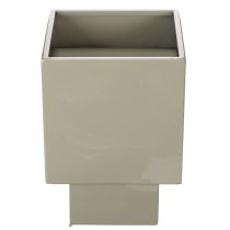 Article Pot de fleurs cubique vert, 22 cm, avec support surélevé
