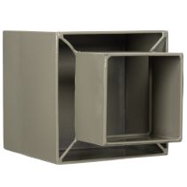 Article Pot de fleurs cubique vert, 22 cm, avec support surélevé