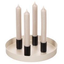 Article Porte-bougie magnétique rond, noir mat, pour bougies coniques de 25 mm, lot de 4