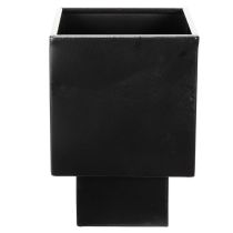 Article Pot de fleurs cubique noir avec socle, style moderne, 22 cm