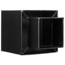 Article Pot de fleurs cubique noir avec socle, style moderne, 22 cm