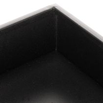 Article Pot de fleurs cubique noir avec socle, style moderne, 22 cm