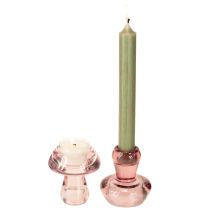 Article Bougeoir champignon photophore verre baie Ø6,5cm H7cm 2pcs
