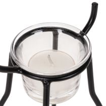 Article Porte-bougie renne avec verre pour bougie chauffe-plat, 28 cm