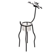 Article Porte-bougie renne avec verre pour bougie chauffe-plat, 28 cm