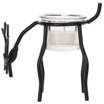 Article Porte-bougie renne avec verre pour bougie chauffe-plat, 15 cm
