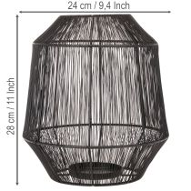 Article Bougeoir noir, lanterne décorative, panier en fil de fer, Ø 24 cm, H 28 cm