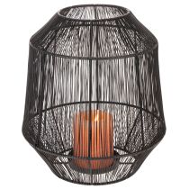 Article Bougeoir noir, lanterne décorative, panier en fil de fer, Ø 24 cm, H 28 cm
