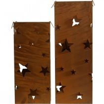 Article Bougeoir Noël patine décoration H40/50cm lot de 2