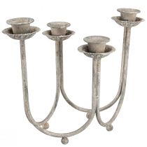 Article Bougeoir pour 4 bougies bâtons gris vintage 31×23cm H25cm