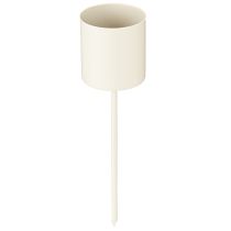 Article Bougeoir pour bougies coniques épaisses, métal, beige, 3,8 x 14 cm, 4 pièces