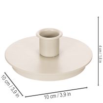 Article Bougeoirs ronds couleur crème pour bougies coniques, décoration de table, 10 cm, lot de 2