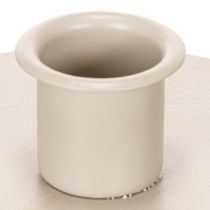 Article Bougeoirs ronds couleur crème pour bougies coniques, décoration de table, 10 cm, lot de 2